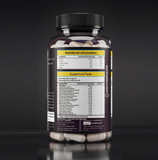 TOOHARD Ayurvedic Capsules for Men | Daily Natural Energy, Boost Energy & Stamina | Pure Shilajit, Ashwagandha, Gokshura, Shatavari & Action Herbs | 60 Capsules | Pack Of 2