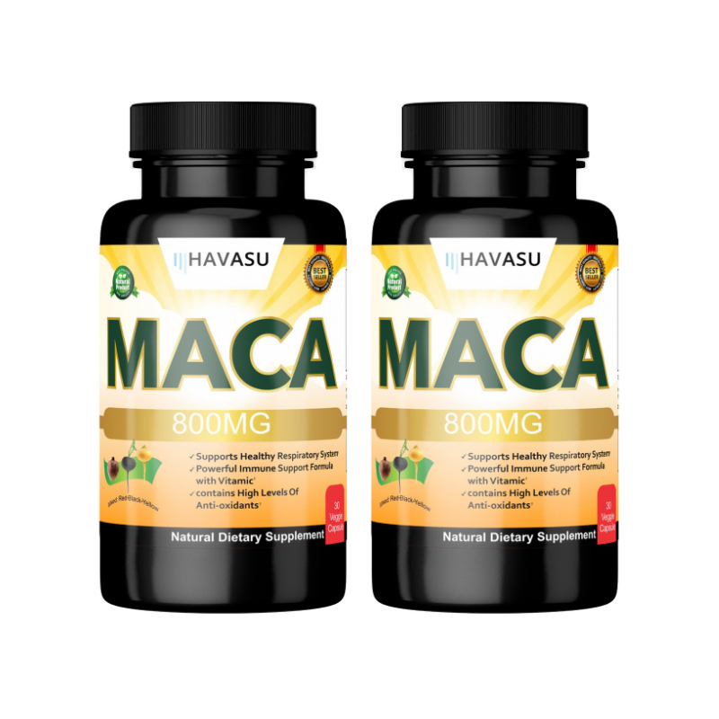 HAVASU Organic Maca Root, 800mg, 30 Capsules, Pack of 2