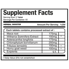 Herbal Booster Ashwagandha Tablets for Strength & Energy (30 Tablets, Pack of 1)
