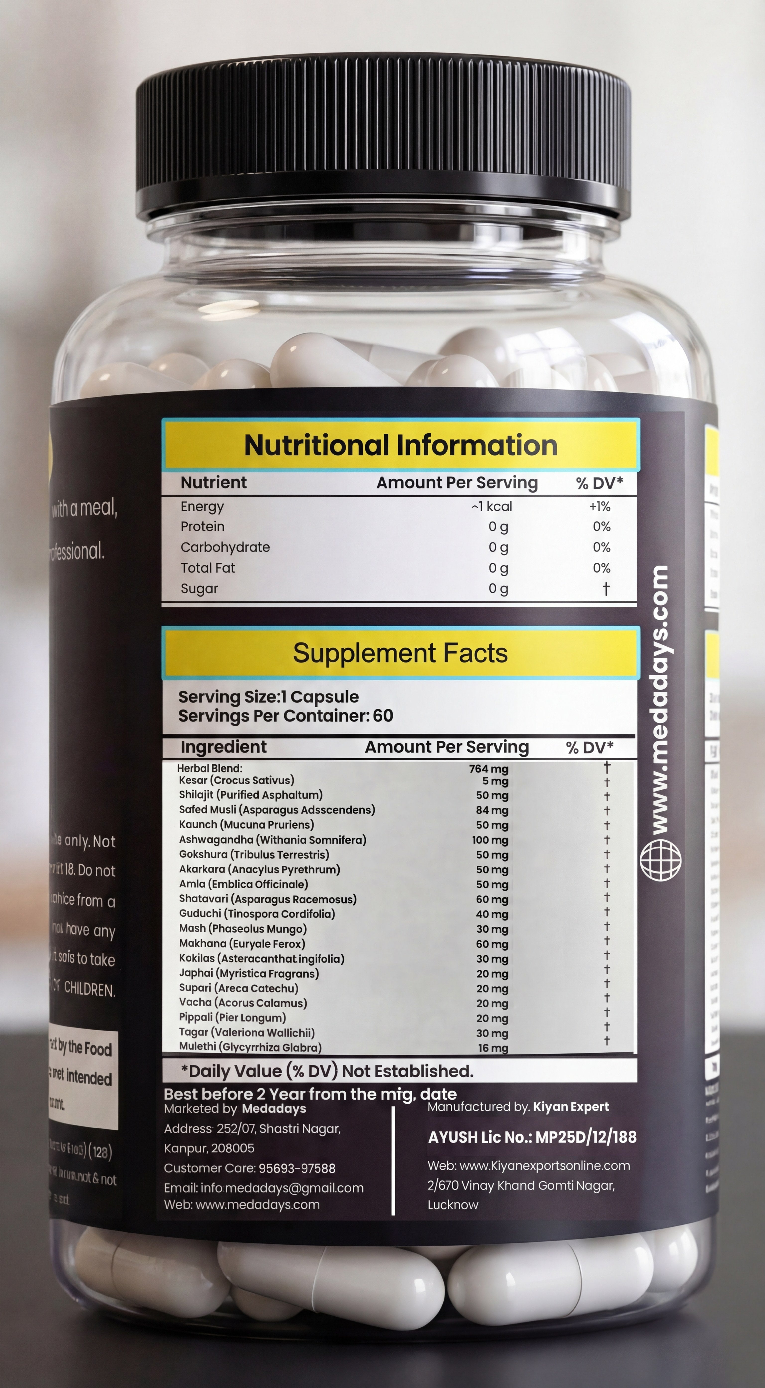 TOOHARD Ayurvedic Capsules for Men | Daily Natural Energy, Boost Energy & Stamina | Pure Shilajit, Ashwagandha, Gokshura, Shatavari & Action Herbs | 60 Capsules | Pack Of 2